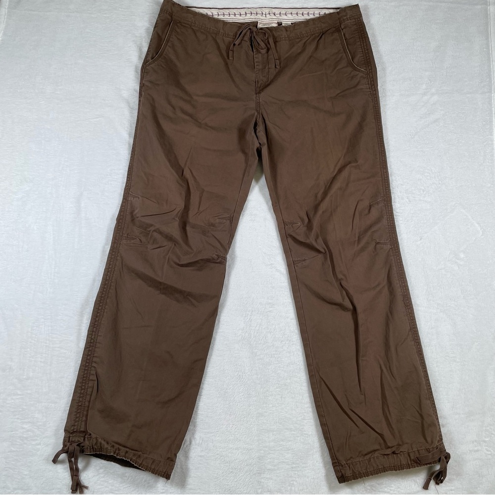 Vtg Old Navy Womens XL Wide Leg Drawstring Chino Pants Tie Cuff Y2K 90s Gorpcore